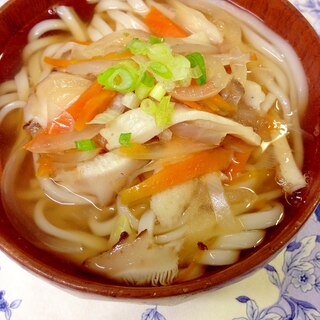 ちくわと野菜のあんかけうどん